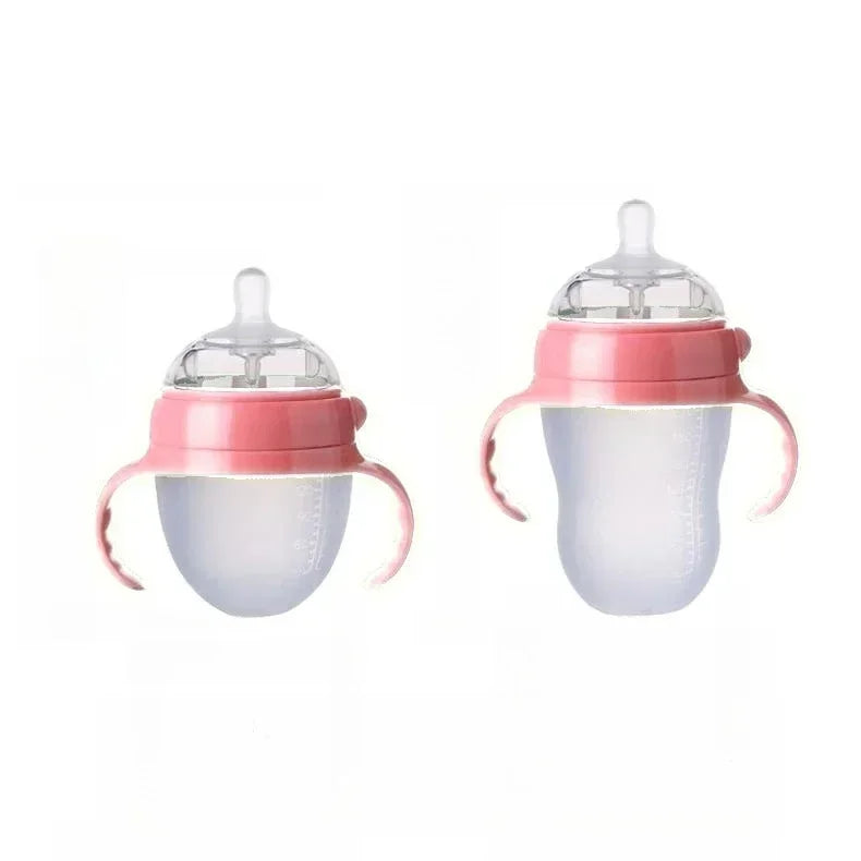 Silicone Nano Baby Bottle – 150/250ml, Handle, Anti-Choking, for 0–9 Months