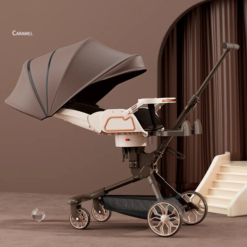 Travel Folding Baby Stroller – Sit & Lie, Four-Wheel Shock Absorbing