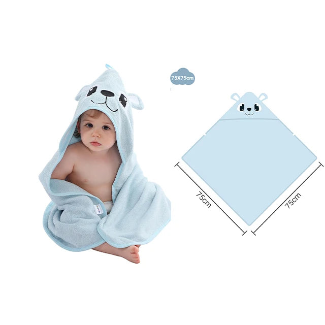 Serviette de bain à capuche Lion mignon – Peignoir de bain doux en bambou pour enfants
