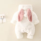 Grenouillère bébé en polaire corail chaude – Joli motif lapin