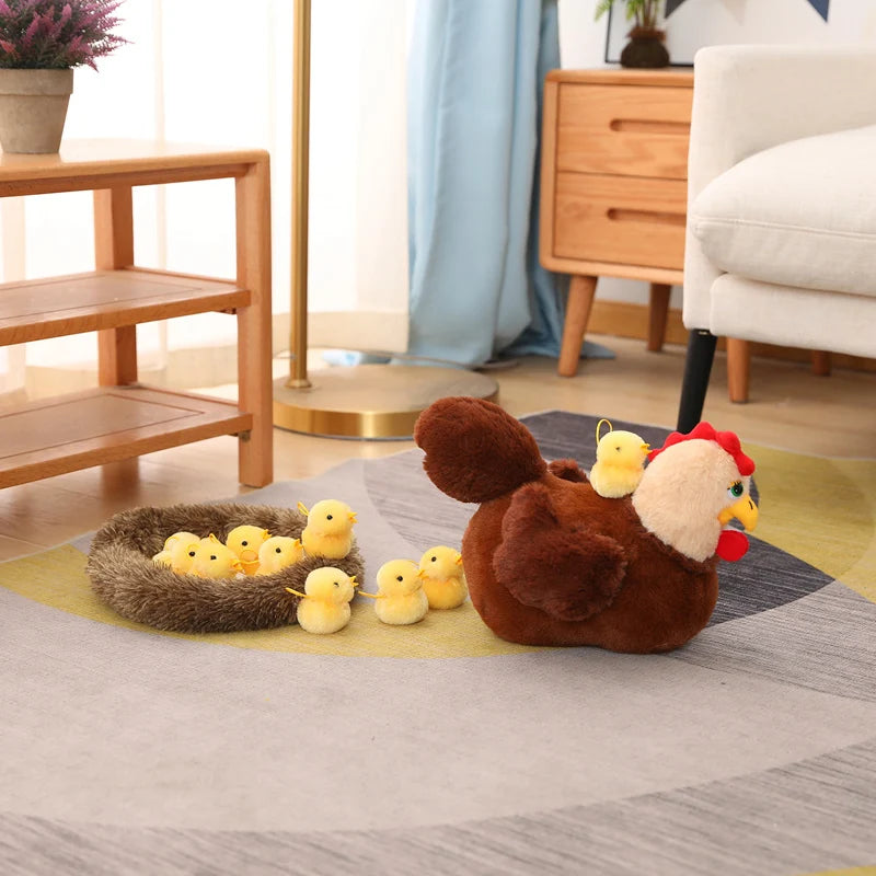 Ensemble de peluches Famille Poussins – Maman et Bébé Câlins !