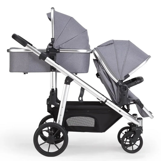 Luxury Twin Baby Stroller – High-Quality Double Poussette with 1-Year Warranty