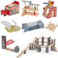 Wooden Train Track Set – Racing, Bridges & Tunnel Accessories Toy