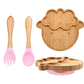 Baby Dinnerware – 3PCS Bamboo Plate & Suction Tableware