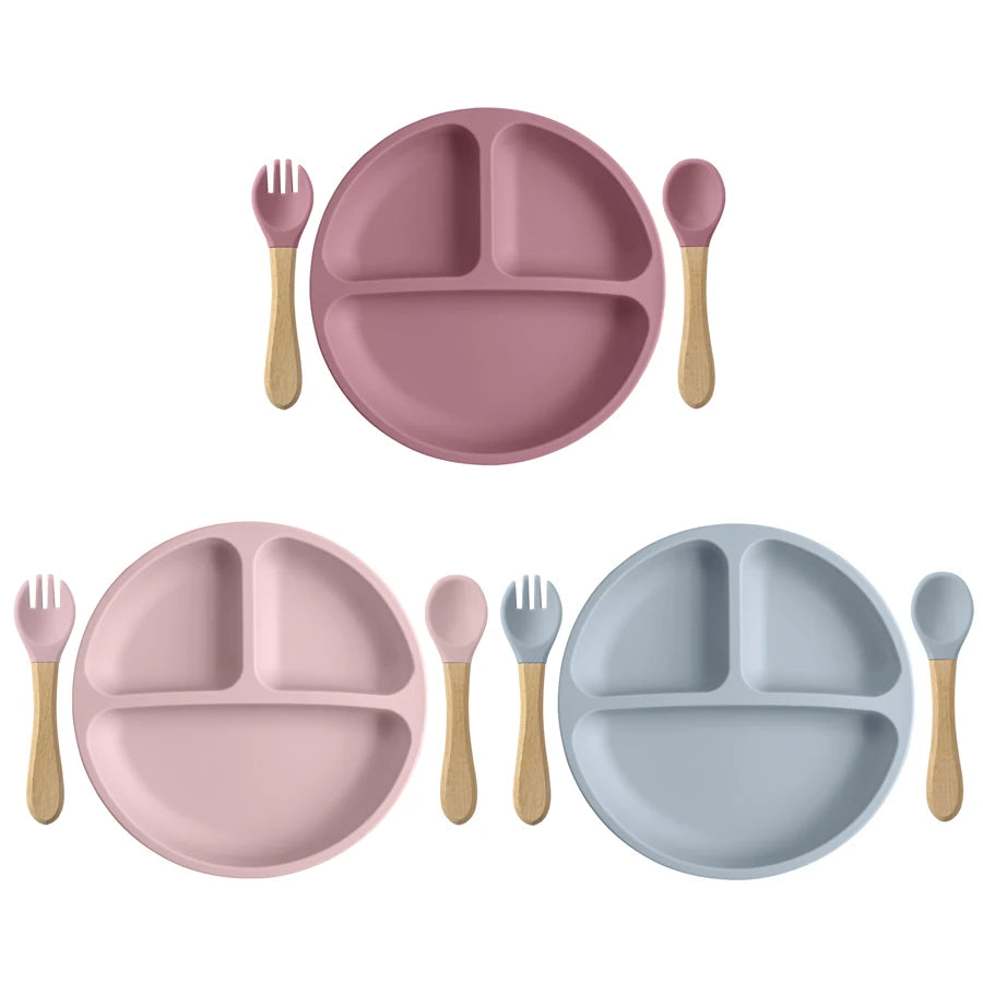 Children’s Silicone Tableware – BPA-Free Plate & Cutlery Set