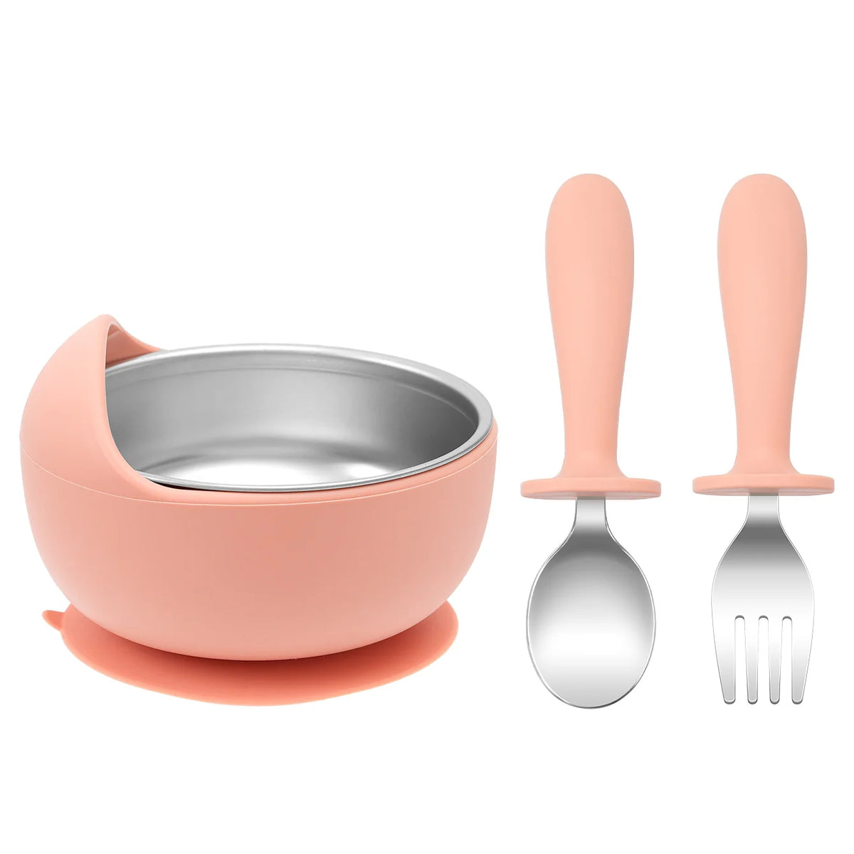 Ensemble d'alimentation pour tout-petits – 3 pièces : bol, cuillère et fourchette pour le sevrage