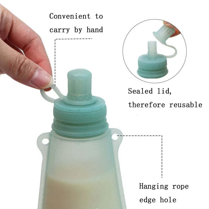 Sacs de conservation du lait maternel réutilisables en silicone – Contenants de congélation étanches