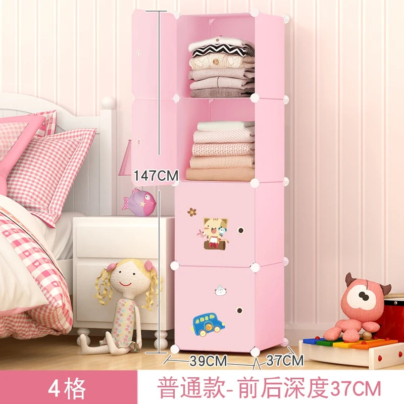Armoire en plastique pour enfants – Organisateur de vêtements moderne et minimaliste