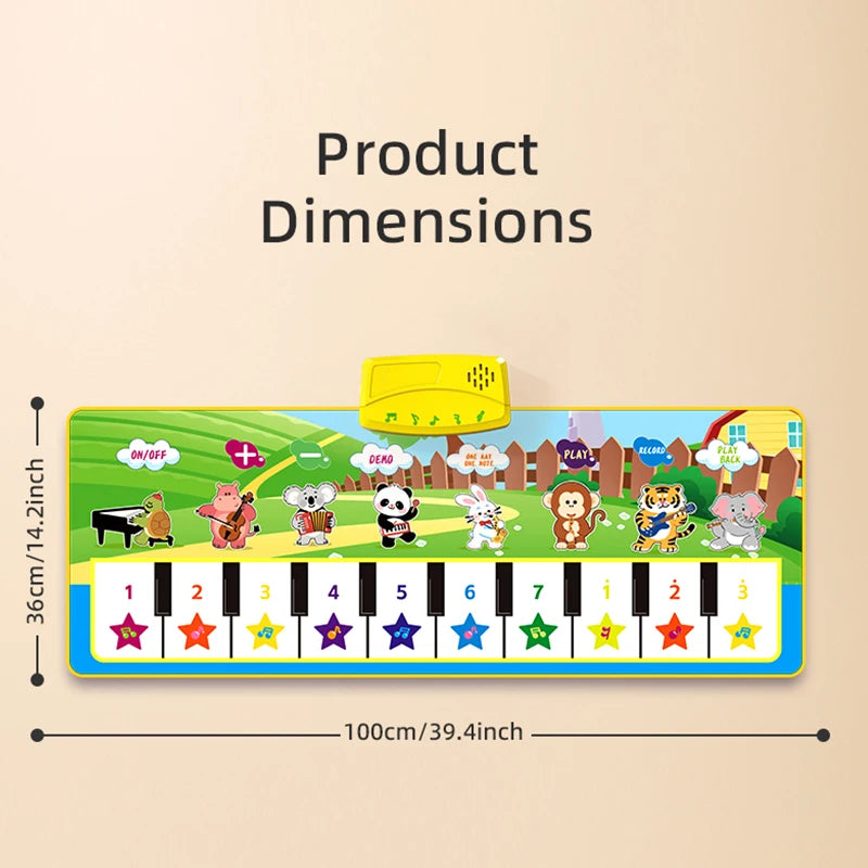 Tapis de danse piano pour enfants – 8 sons d'instruments et du plaisir !