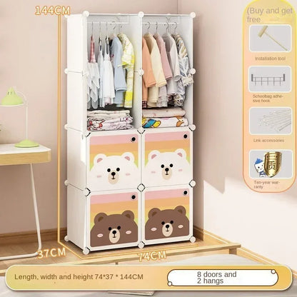 Armoire pliable pour enfants – Rangement en cubes entièrement fermé