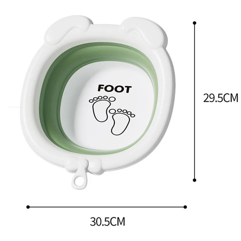 Bassine de toilette portable pour bébé – Bassine de bain et de pieds pliable en silicone
