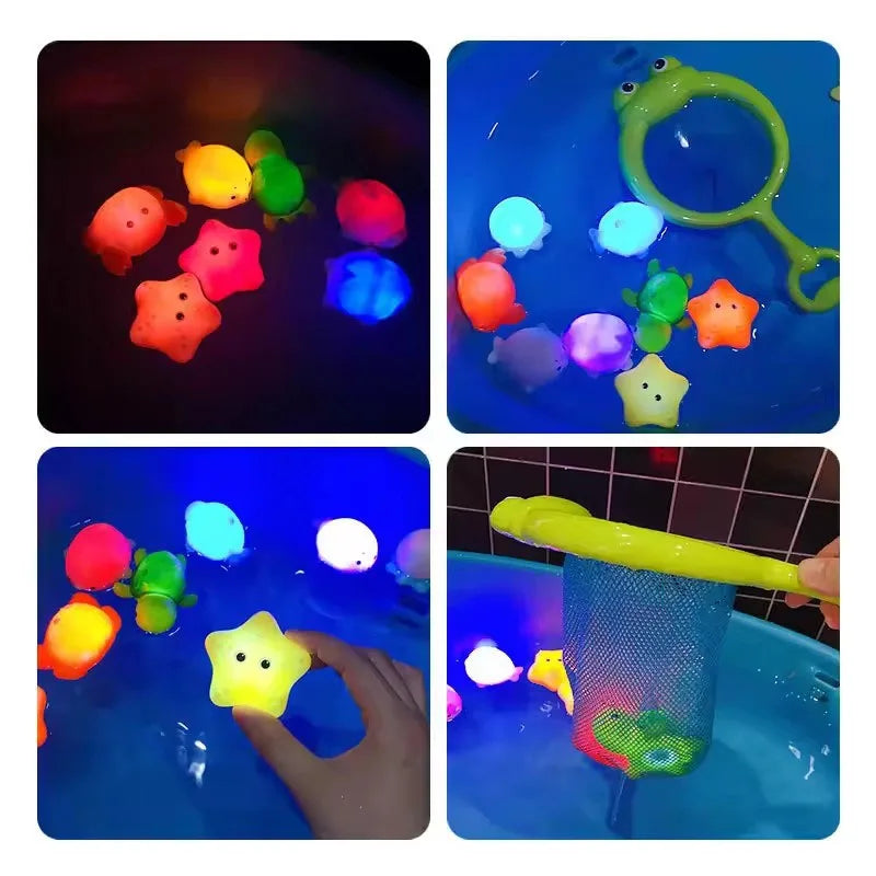 9pcs Floating Light-Up Animal Bath Toys for Kids