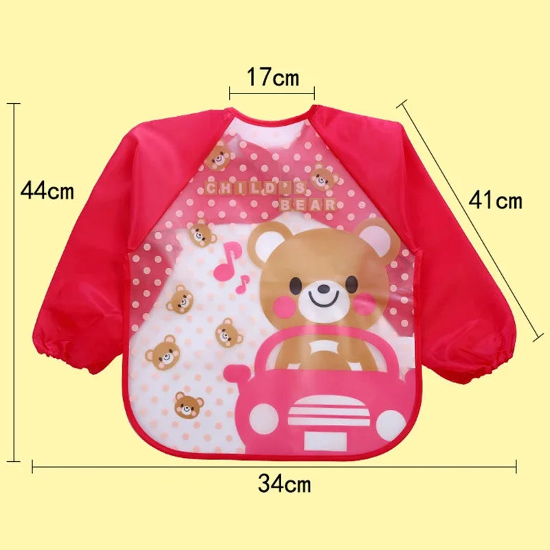 Bavoir-salopette imperméable à manches longues pour bébé