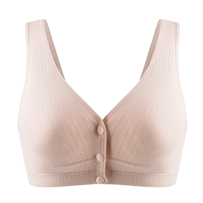 Soutien-gorge d'allaitement en coton sans armatures et à fermeture avant – Grandes tailles
