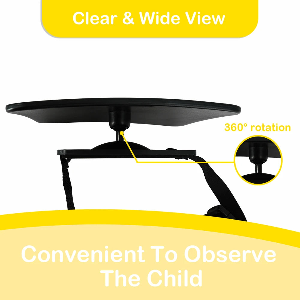 Rétroviseur bébé pour voiture | Rotation à 360°, large champ de vision, installation sûre et facile