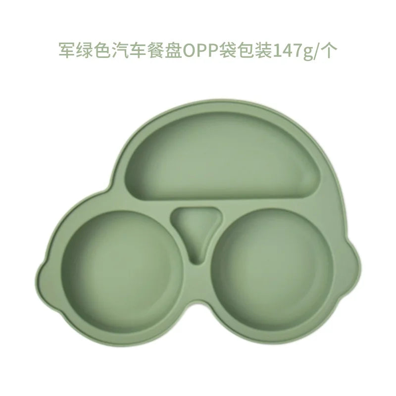 Assiette à ventouse en silicone pour bébé – Bol avec visage souriant
