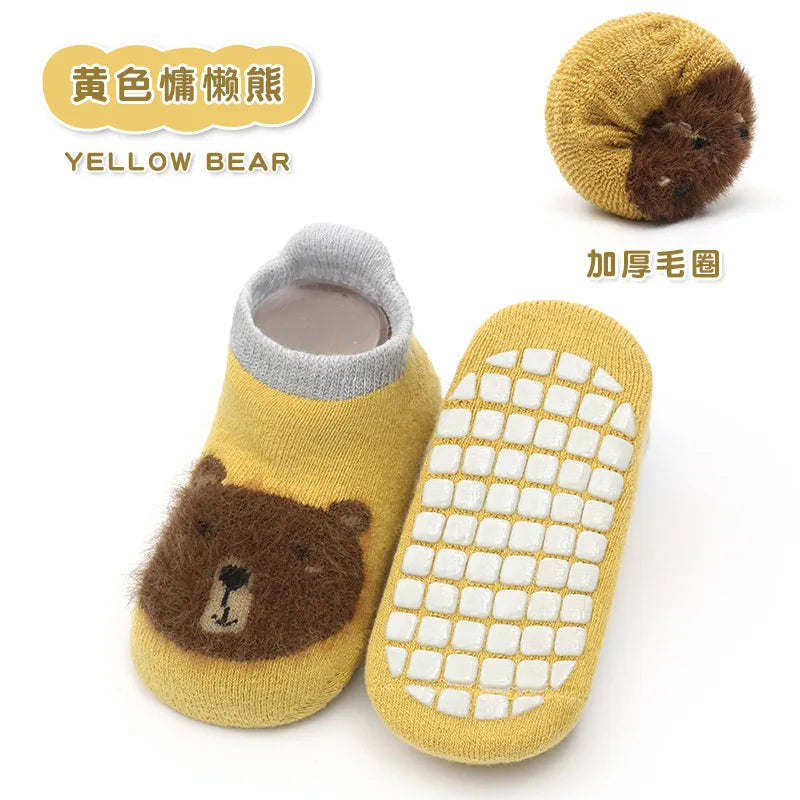 Chaussettes bébé antidérapantes mignonnes – Imprimé animal d'été