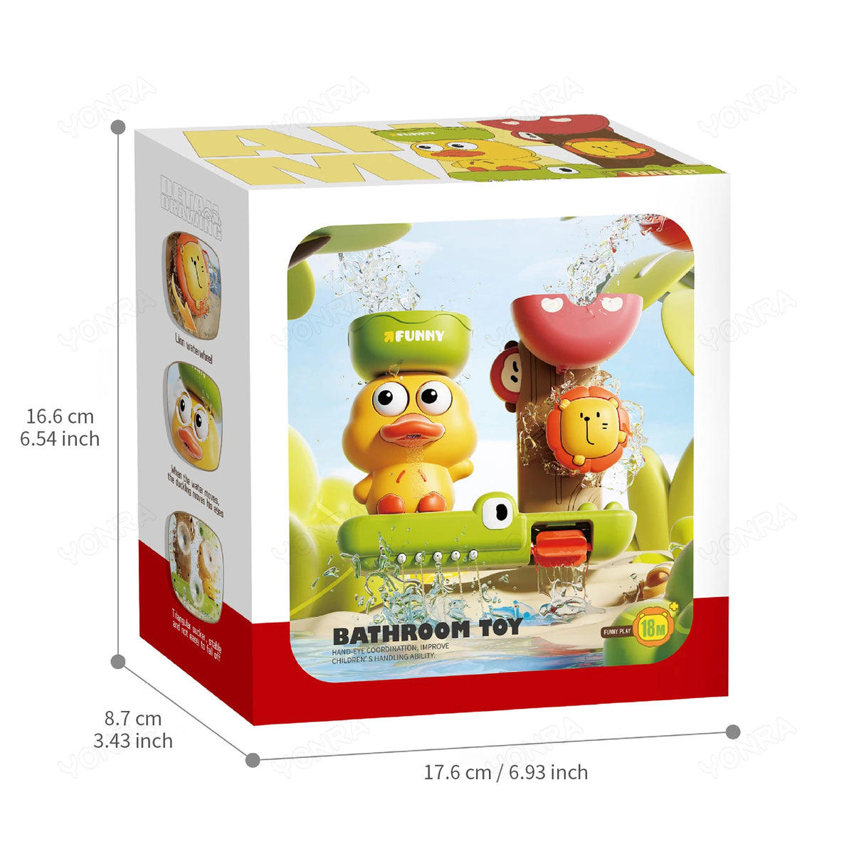 Cute Duck Bathtub Toy – Kids Shower Play Set Birthday Gift Idea