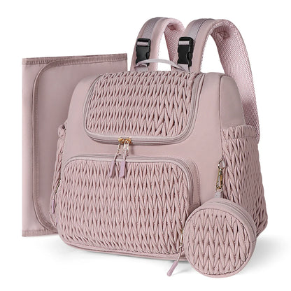 Sac à dos à langer Mauve Mist – Sac à langer avec matelas à langer et sangles pour poussette