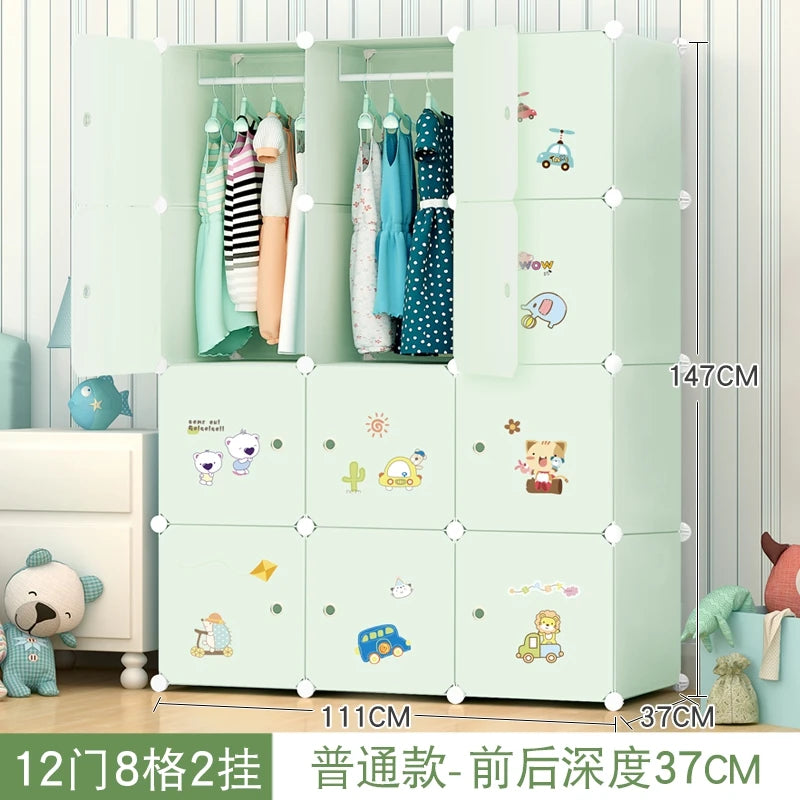 Armoire en plastique pour enfants – Organisateur de vêtements moderne et minimaliste