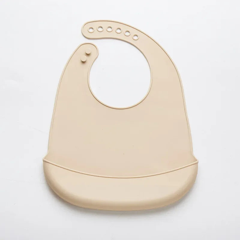 Bavoir bébé ajustable en silicone souple imperméable (sans BPA)