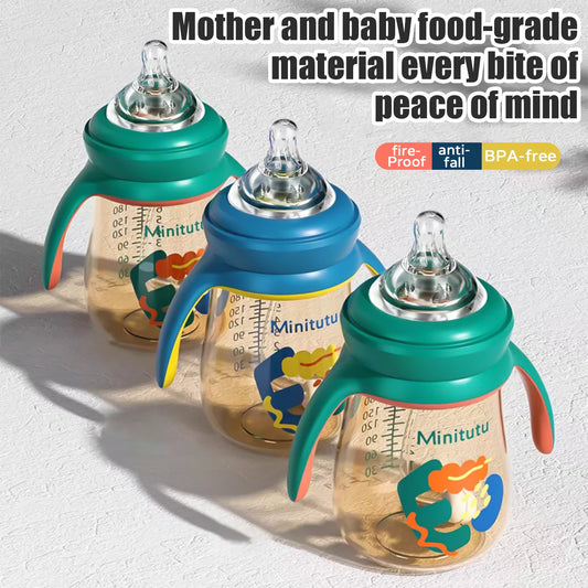 240ml BPA-Free Bear Baby Bottle – Wide-Caliber, Anti-Colic, Drop-Resistant