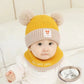 Ensemble bonnet et écharpe tricotés Bébé Ours – Bonnet d'hiver chaud pour garçons et filles