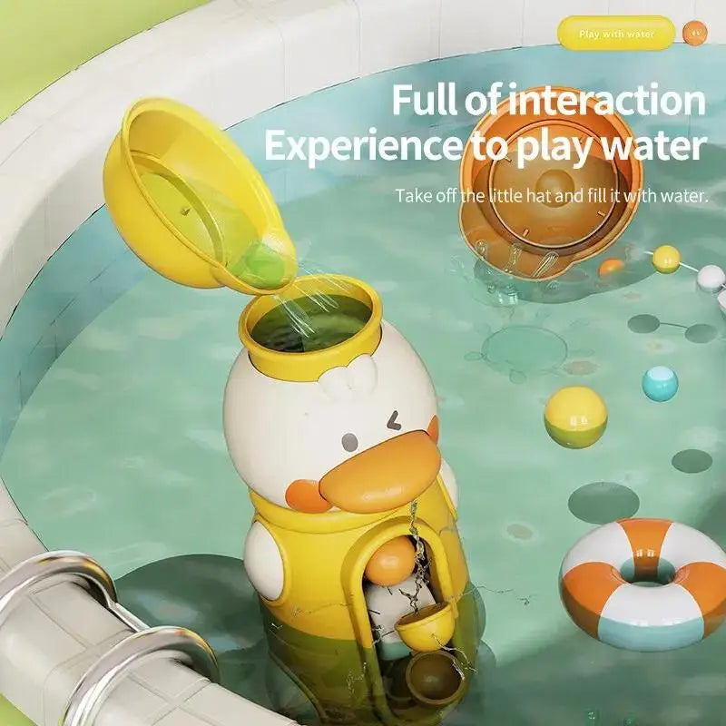 Ensemble de jouets de bain amusants – Roue à eau en forme de canard avec ventouses puissantes pour enfants