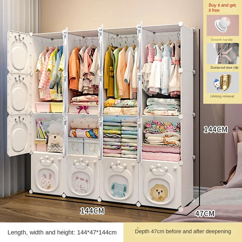 Armoire moderne pour enfants – Placard et rangement pliables en plastique