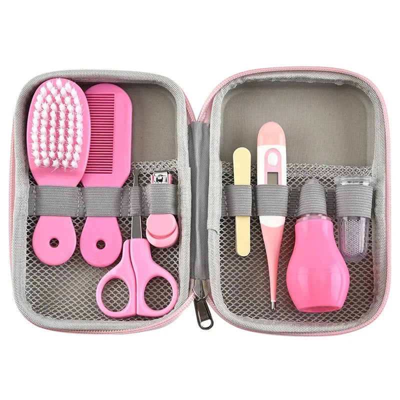 Ensemble de soins pour bébé 8 pièces – Inhalateur nasal, ciseaux à ongles et sac