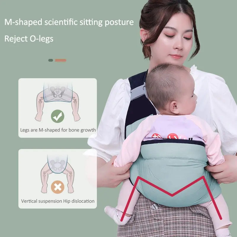 Porte-bébé ergonomique vert – Sûr et confortable