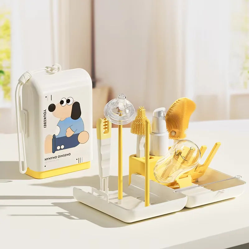 Baby Bottle Cleaning Kit | Silicone Brushes for Cups & Pacifiers
