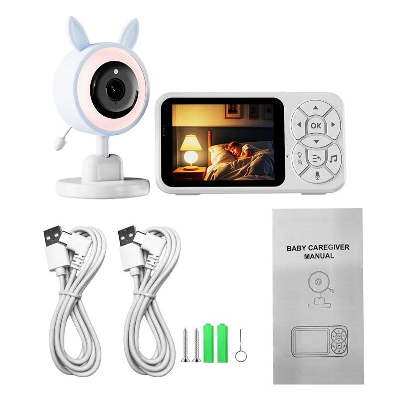 Babyphone DANMINI 3,5" RGB – Caméra interphone avec vision nocturne et voix