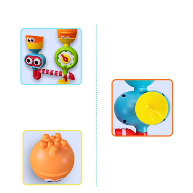 Kids Bath Fun Toy – Water Spray Eye Waterwheel Bath Set