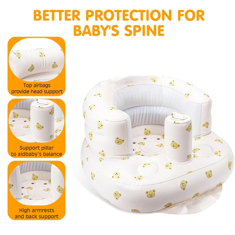 Siège bébé gonflable – Pompe intégrée, chaise d'apprentissage et d'alimentation