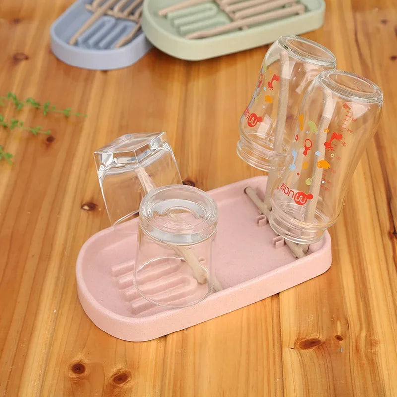 Baby Feeding Bottle Holder – Wheat Straw Drying & Storage Rack