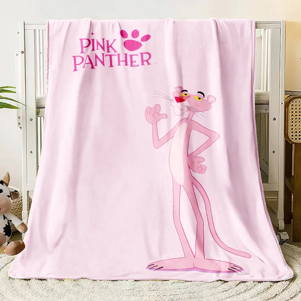 MINISO Pink Panther Flannel Blanket Suitable for Bedroom, Iving Room,sofa,student Nap,office Nap,camping Trip,children's Gift