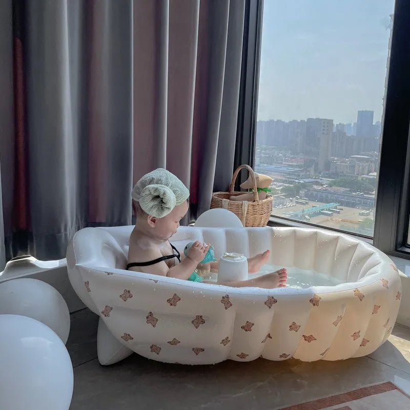 Multifunctional Baby Bath Tub – Inflatable Folding Shower & Dining Seat