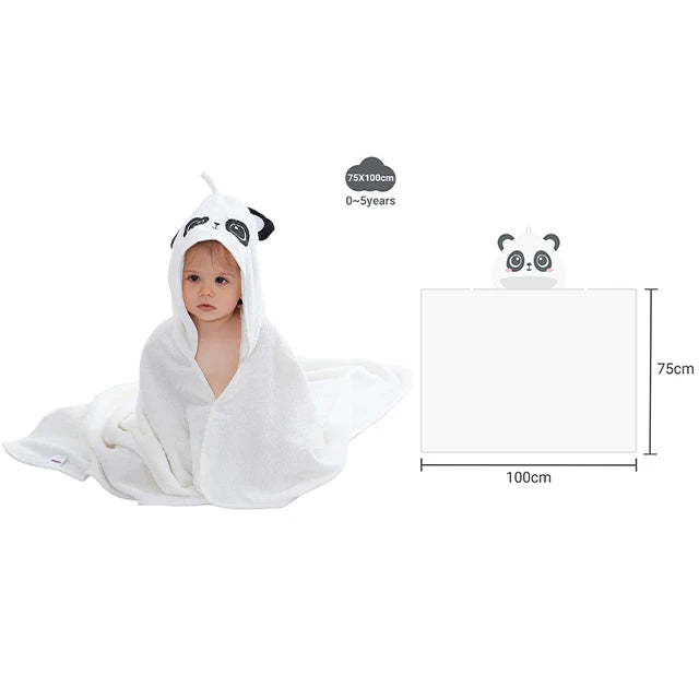 Serviette de bain à capuche Lion mignon – Peignoir de bain doux en bambou pour enfants