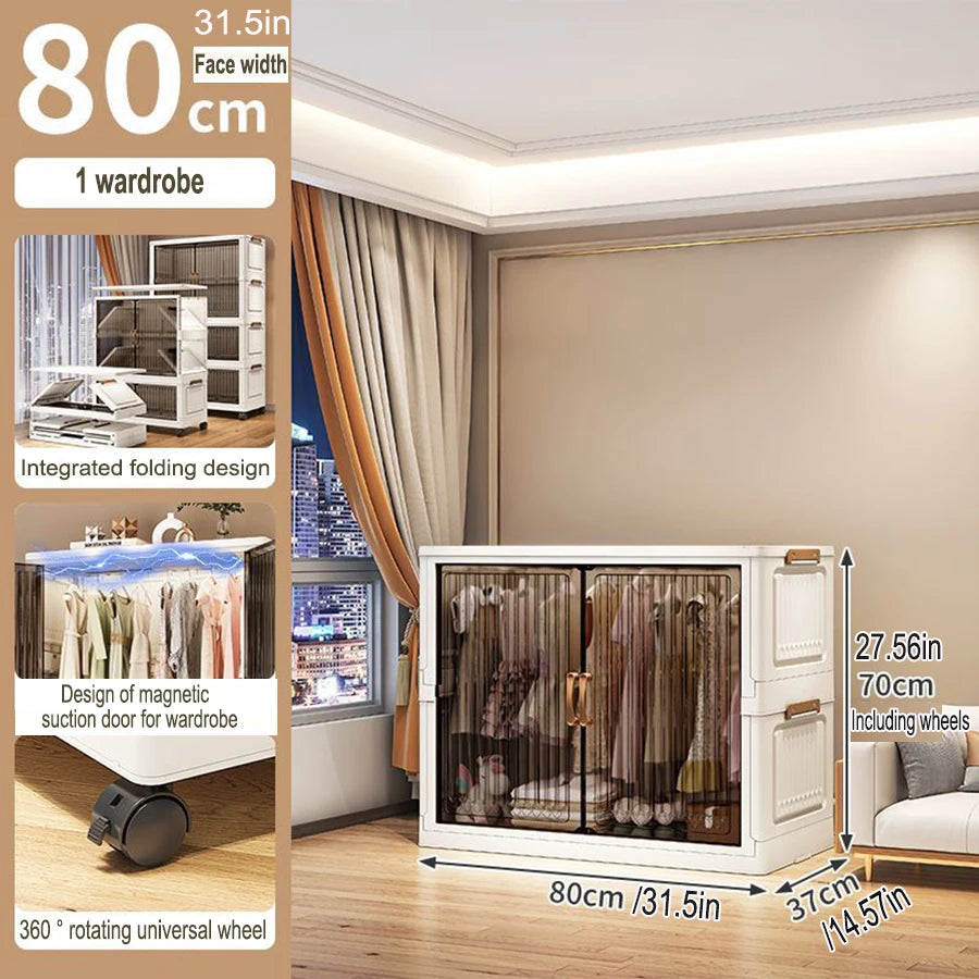 Home Storage Cabinet – Foldable Wardrobe Organizer