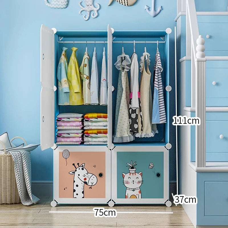 Armoire enfant en plastique – Étagères cubiques et rangement pour vêtements