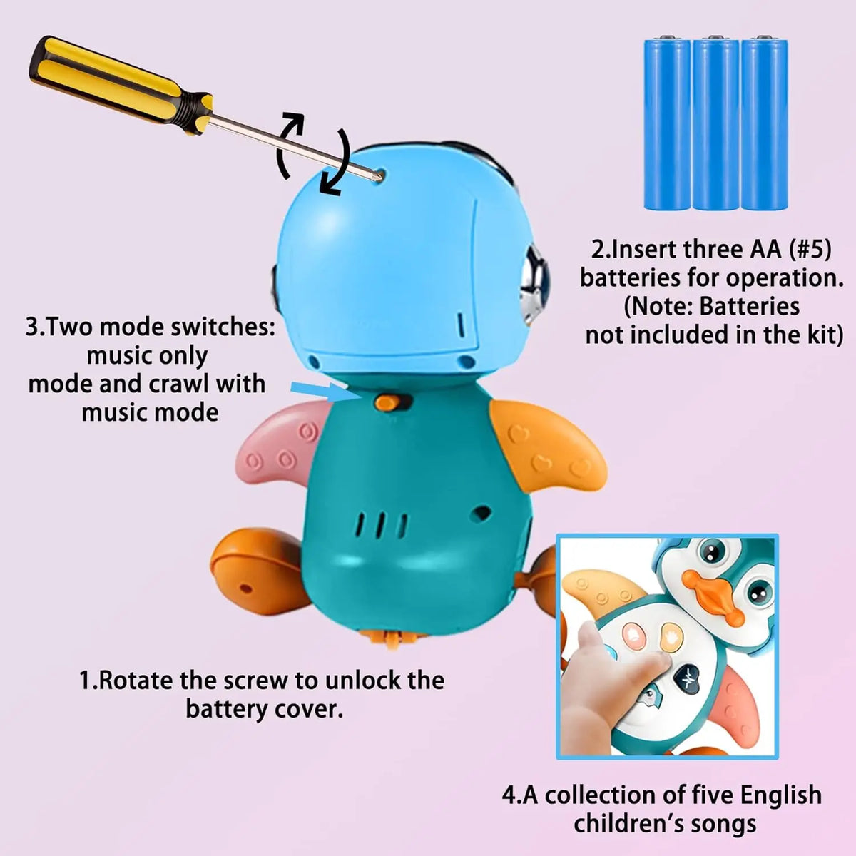 Penguin Musical Crawling Toy – Dance & Learn!