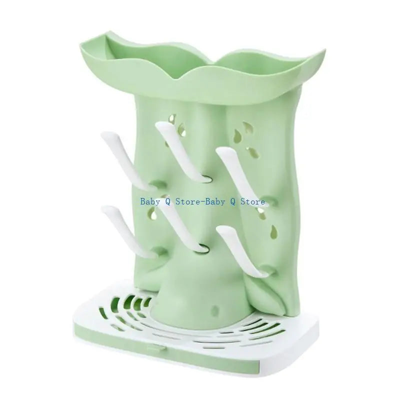 X5XE Space-Saving Baby Bottle Dryer with 6 Pegs Organizer