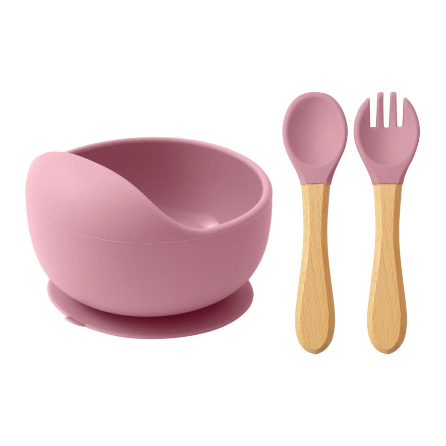 Baby Tableware Set – Suction Plate, Bowl & Training Utensils
