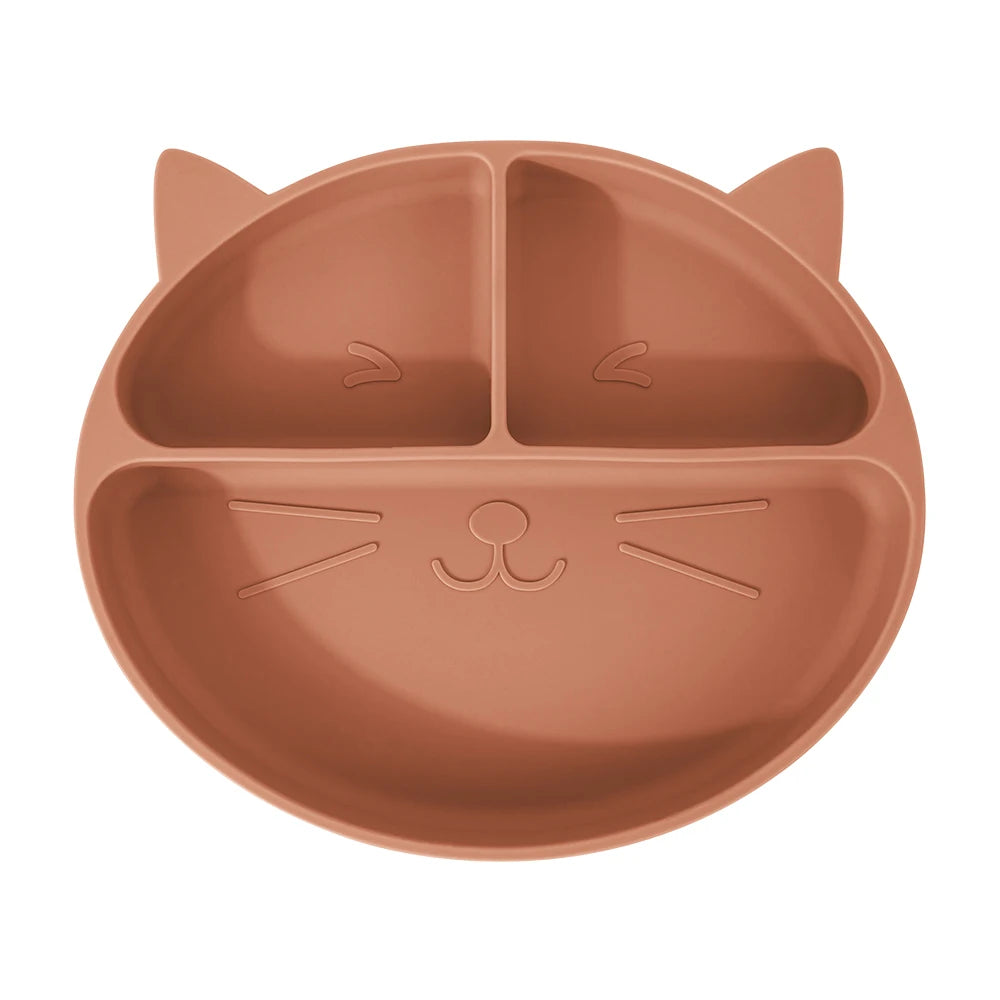 Ensemble repas pour tout-petits – Assiette et bol antidérapants en silicone à motifs.
