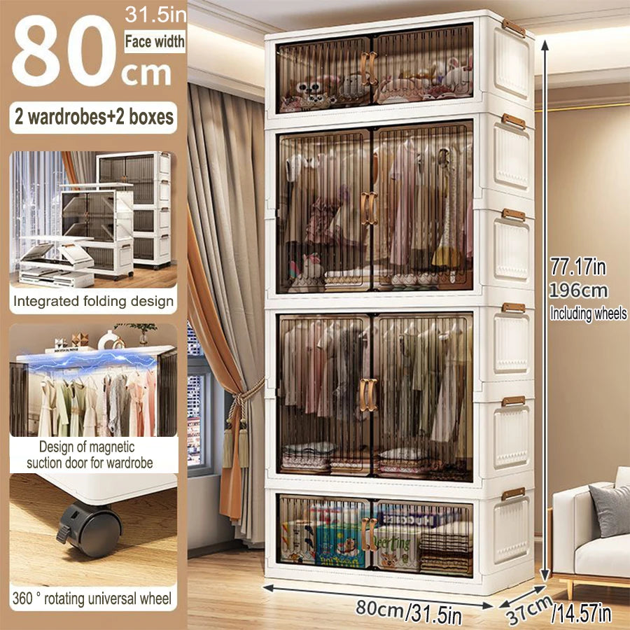 Home Storage Cabinet – Foldable Wardrobe Organizer