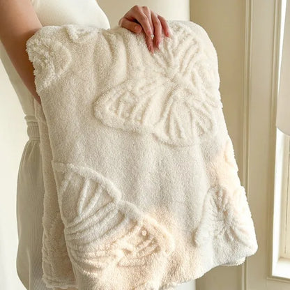Multi-functional Fleece Baby Blanket Flannel Jacquard Butterfly Comfortable Soft Sofa Throw Blanket Warm Winter Bedding Items