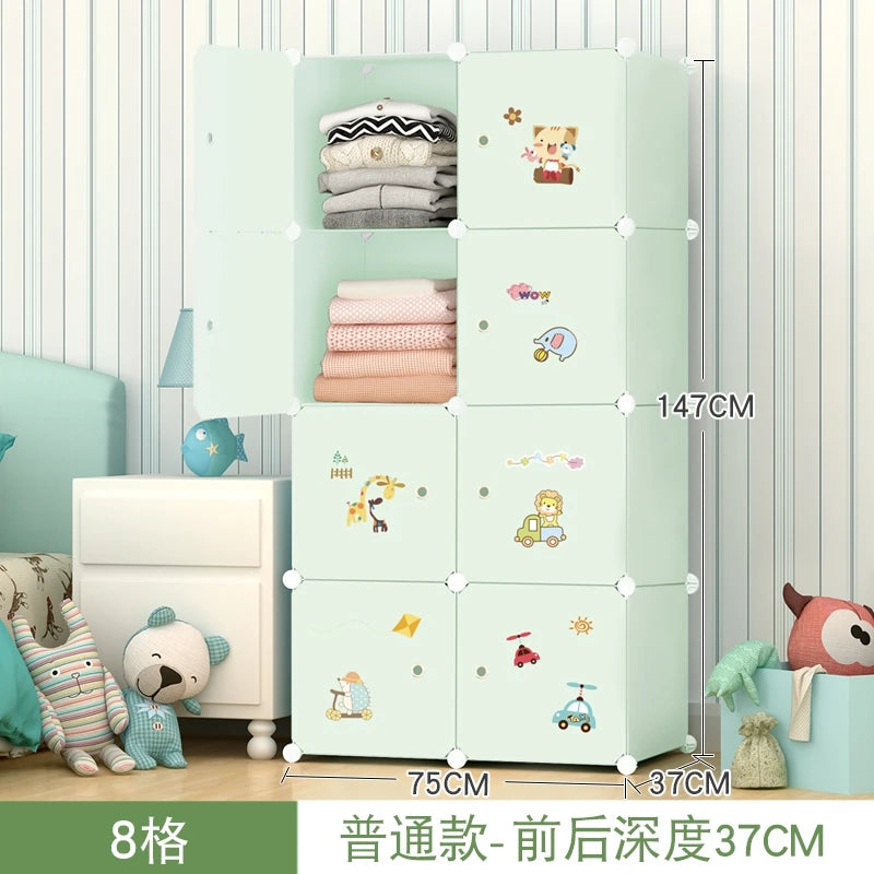 Armoire en plastique pour enfants – Organisateur de vêtements moderne et minimaliste