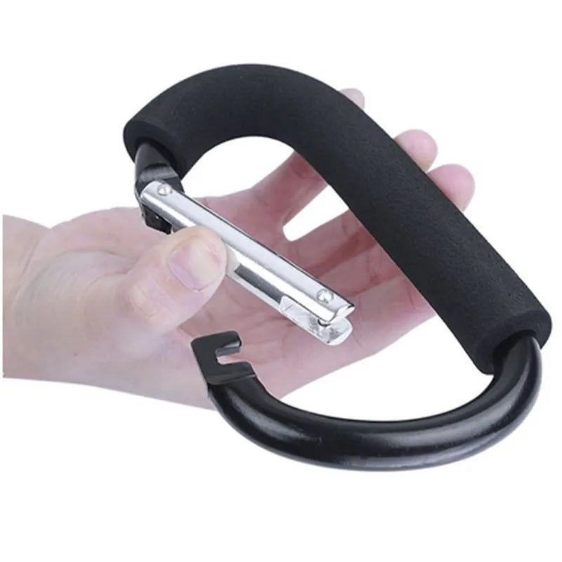 Large Aluminum Carabiner Stroller Hooks – D-Ring Organizer Clip