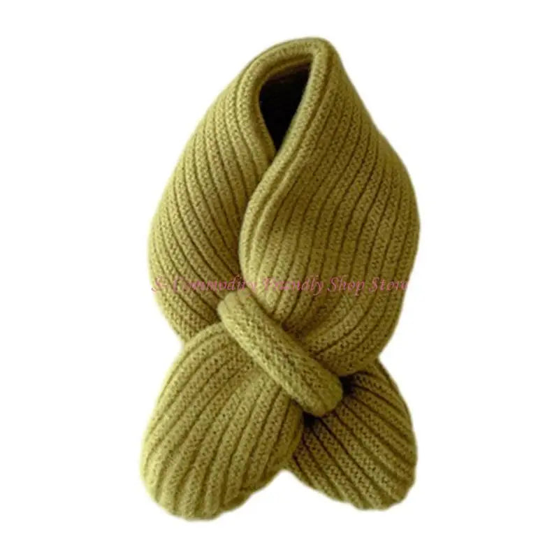 Écharpe enfant tendance 85AE, couleur unie, automne-hiver, tricotée, écharpe à la mode